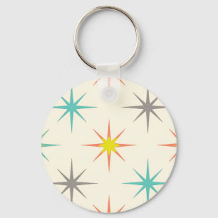 Retro Starburst Mid-Century Pattern Keychain