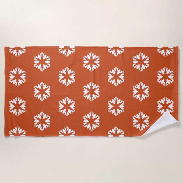 Retro Starburst Pattern Boho Decor Beach Towel (Front)