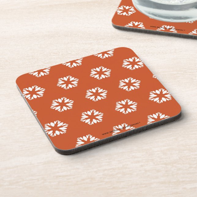 Retro Starburst Pattern Boho Decor Coaster (Left Side)