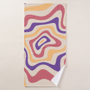 Retro starburst sunburst background pattern. 1960s bath towel