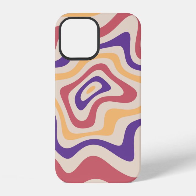 Retro starburst sunburst background pattern. 1960s iPhone case (Back)