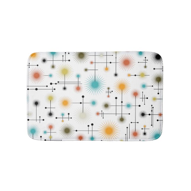 Retro Starbursts A Go-Go! Bath Mat (Front)