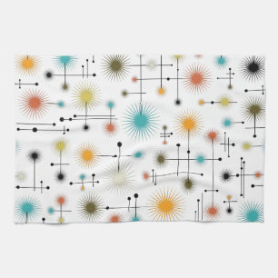 Retro Starbursts A Go-Go! Kitchen Towel