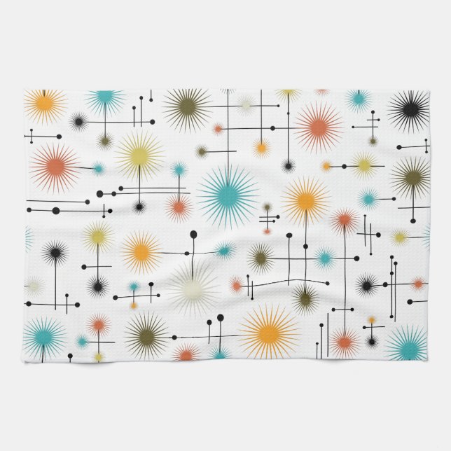 Retro Starbursts A Go-Go! Kitchen Towel (Horizontal)