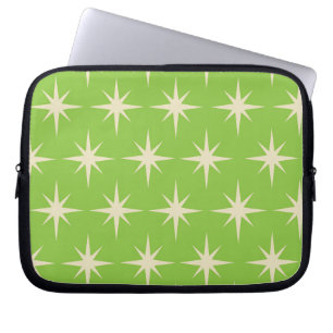 Retro Starbursts on Lime Green Pattern  Laptop Sleeve