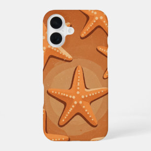 Retro Starfish Pattern iPhone 16 Case