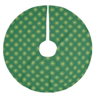 Retro Stars Green Christmas Brushed Polyester Tree Skirt