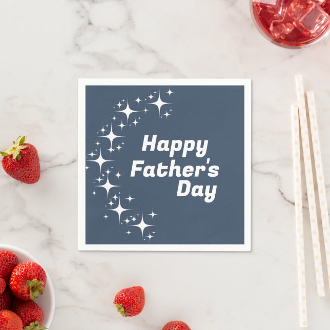 Retro Stars "Happy Father's Day" Napkin (Insitu)
