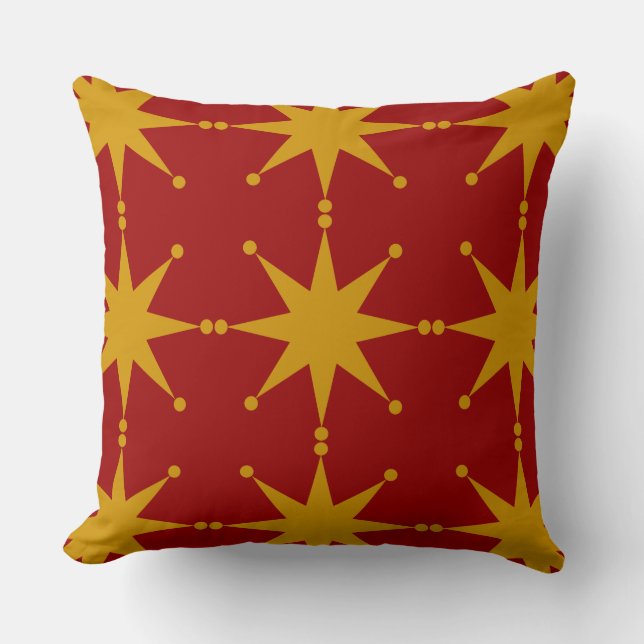 Retro Stars Throw Pillow (Front)