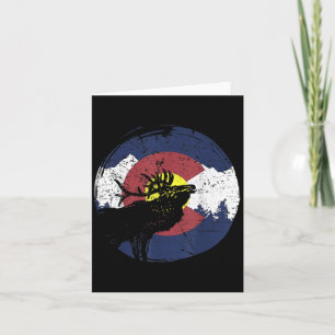 Retro State Flag Colorado Rocky Mountains Skiing A Card