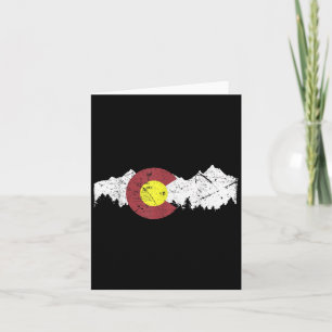 Retro State Flag Colorado Rocky Mountains Skiing A Card