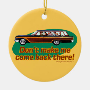 Retro Station Wagon (Brown & Green) Ceramic Ornament