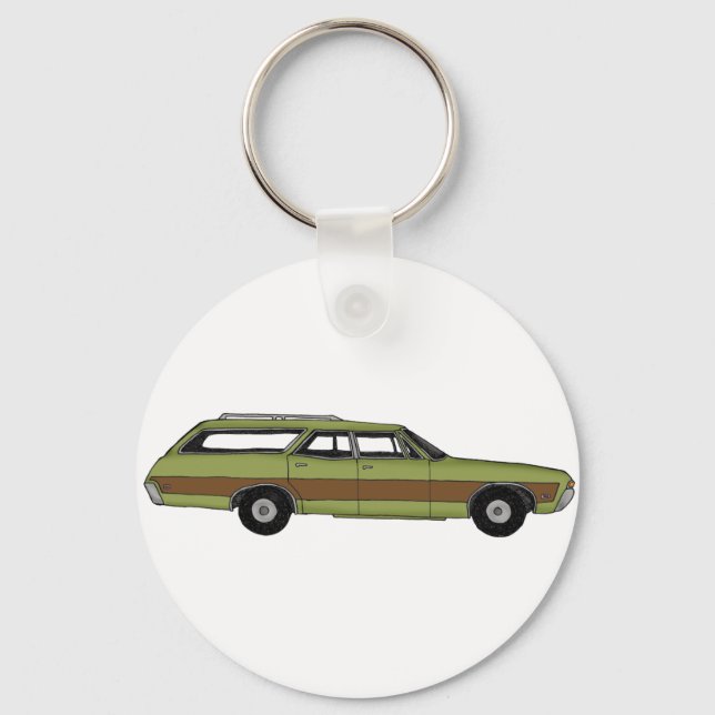 retro station wagon keychain (Front)