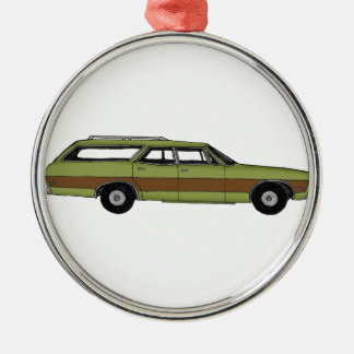 retro station wagon metal ornament