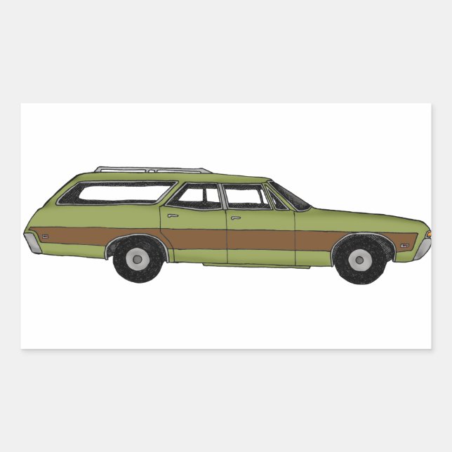 retro station wagon sticker (Front)