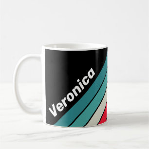 Retro Stealth Rainbow Striped with Name Coffee Mug