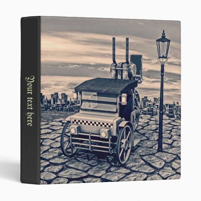 Retro Steam Cab Taxi Binder (Front/Spine)