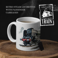 Retro Steam Locomotive With Passenger Carriages