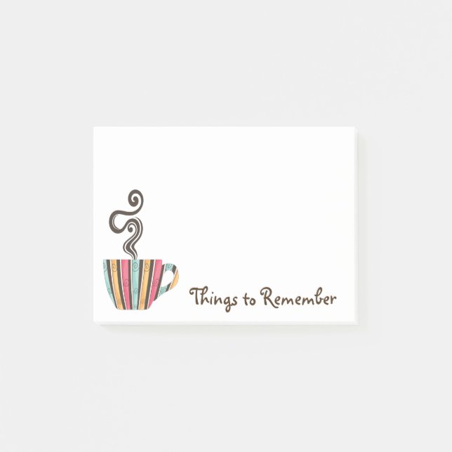 Retro Steaming Coffee Illustration Post-it Notes (Front)