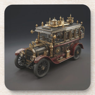 Retro Steampunk Police Cruiser Coaster
