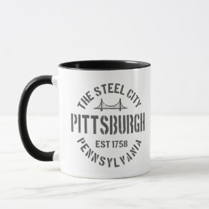 Retro Steel City Pittsburgh Pennsylvania Yinz vint Mug