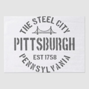 Retro Steel City Pittsburgh Pennsylvania Yinz vint Tissue Paper