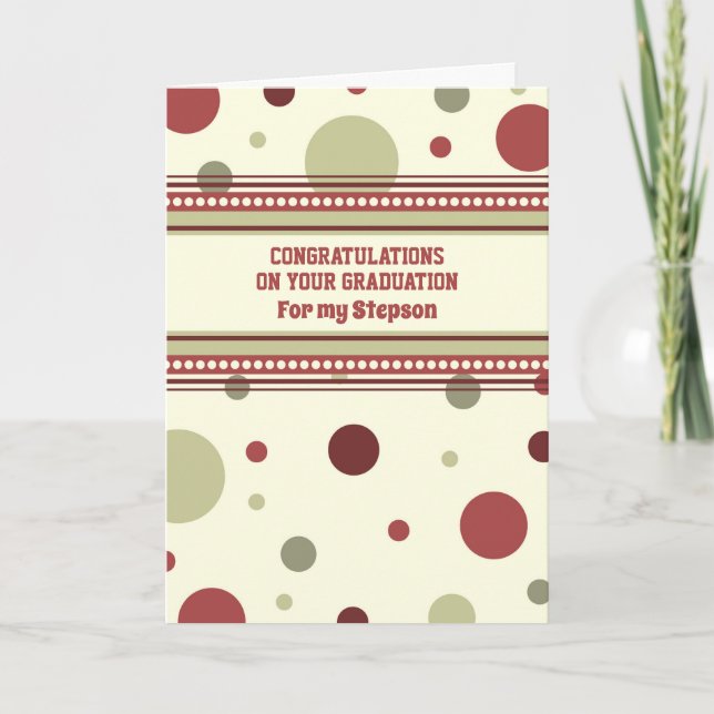Retro Stepson Congratulations Graduation Card (Front)