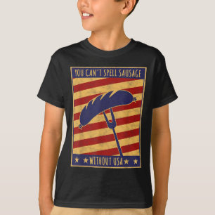 Retro Ster You Can't Spell Sausage Without Usa  T-Shirt