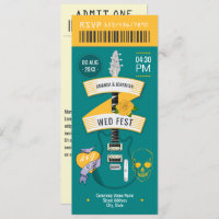 Retro Stereo Rock ’n’ Roll Wedding Ticket