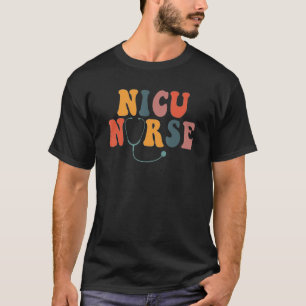 Retro Stethoscope Cute Neonatal Nurse NICU Nurse T-Shirt