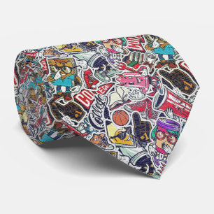 Retro Sticker Bomb - Cartoon Graffiti Tie