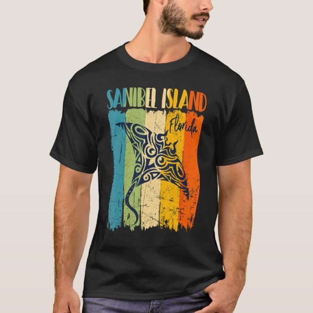 Retro Stingray Sanibel Island Florida Theme Friend T-Shirt (Front)