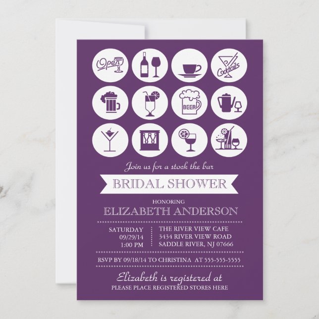 Retro Stock the Bar Bridal Shower Invitation (Devant)