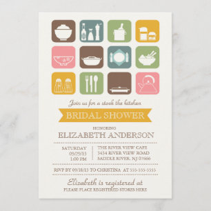 Retro Stock the Kitchen Bridal Shower Invitation
