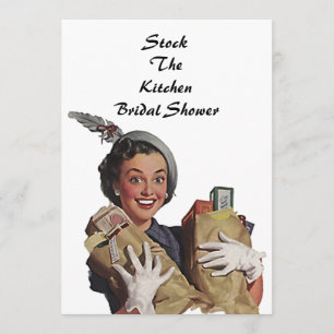 Retro Stock The Kitchen Bridal Shower Invitations
