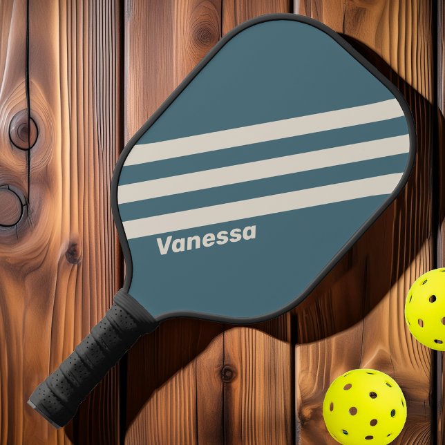 Retro Storm Three Stripes with Name Pickleball Paddle (Creator Uploaded)