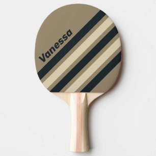 Retro Stormy Desert Angled Striping with Name Ping Pong Paddle