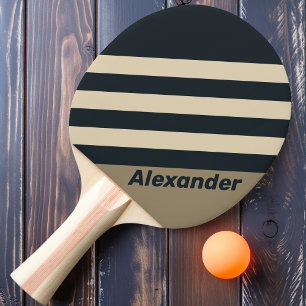 Retro Stormy Desert Stripes with Name Ping Pong Paddle