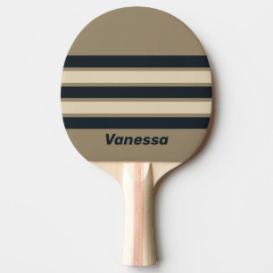 Retro Stormy Desert Three Across Stripe with Name Ping Pong Paddle