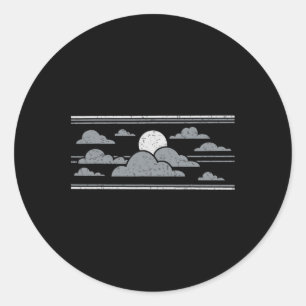 Retro Stormy Halloween Moon Classic Round Sticker