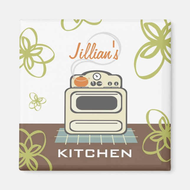 Retro Stove Modern Kitchen Magnet (Front)