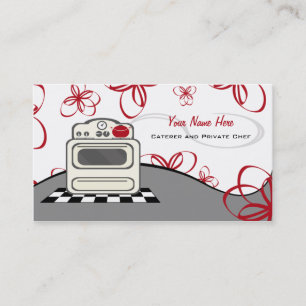 Retro Stove Red Kitchen Caterer / Chef Business Card