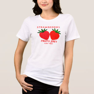 Retro Strawberries Graphic Tee, Sweet Berry Shirt