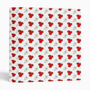 Retro Strawberry and Flowers Pattern Binder