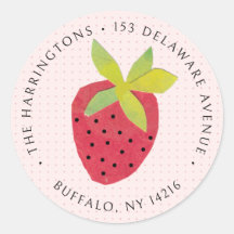 Retro Strawberry Cute Original Art Return Address
