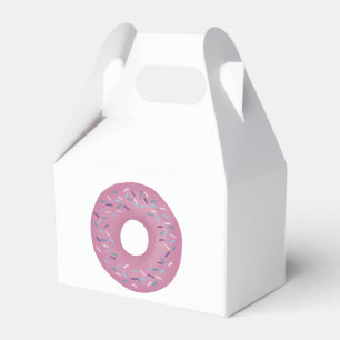 Retro Strawberry Pink Glazed Donut with Sprinkles Favor Box