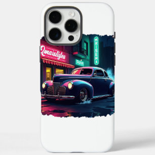 Retro Street Scene Art iPhone 16 Pro Max Case