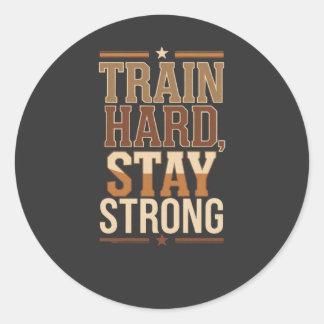 Retro Strength Training T-Shirt Classic Round Sticker
