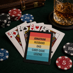 Retro Stripe Card Game Legend Custom Name 