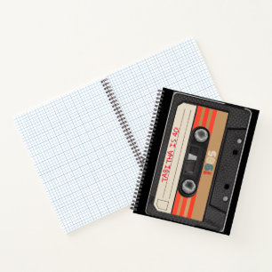 Retro Stripe Numbers 1985 40th Cassette Tape Notebook